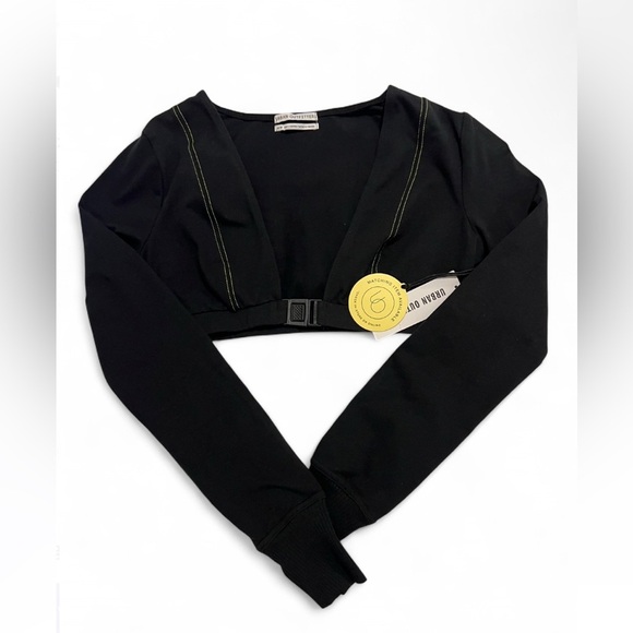 Urban Outfitters Black Long Sleeve Crop Top - Picture 1 of 3
